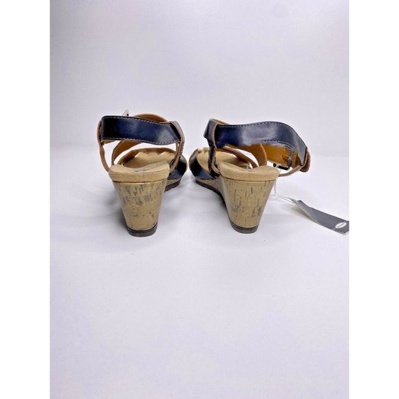 Dr Scholls Sandals Size 6.5 M BRACKET Women's Wedge True Comfort Black Strap - Picture 4 of 5